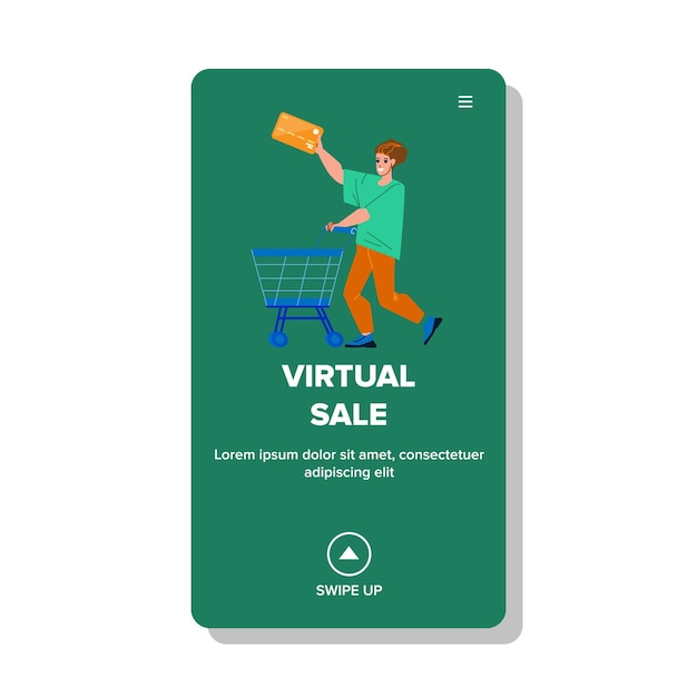 Vendita virtuale e pagamento per gli acquisti vector