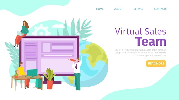 Virtual sales team landing page