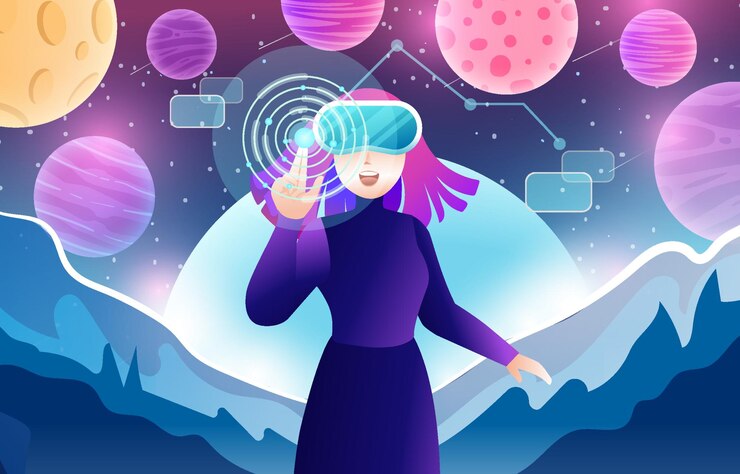 Vector virtual universe technology background