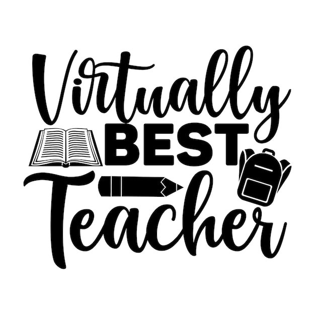 Vector virtually best teacher svg design