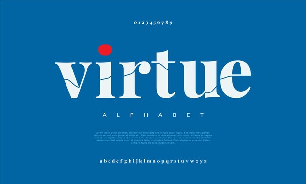 Virtue premium luxury elegant alphabet letters and numbers elegant wedding typography classic serif