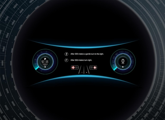 Virtuele grafische interface Ui HUD Autoscann Futuristische gebruikersinterface