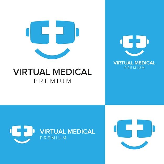 Virtuele medische logo vector pictogrammalplaatje
