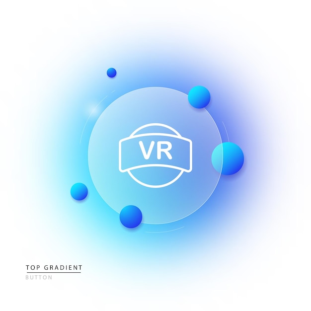 Virtuele realiteit lijn pictogram Vr letter logo ontwerp Spel futuristisch Cyber en metaverse concept meer technologie concept Glassmorphism stijl Vector lijn pictogram voor Business en reclame