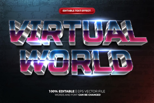 Virtuele wereld 3D-teksteffect