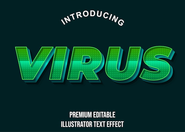 Virus - 3d groene teksteffectstijl