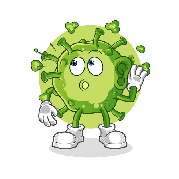 Vector virus afluisteren. stripfiguur