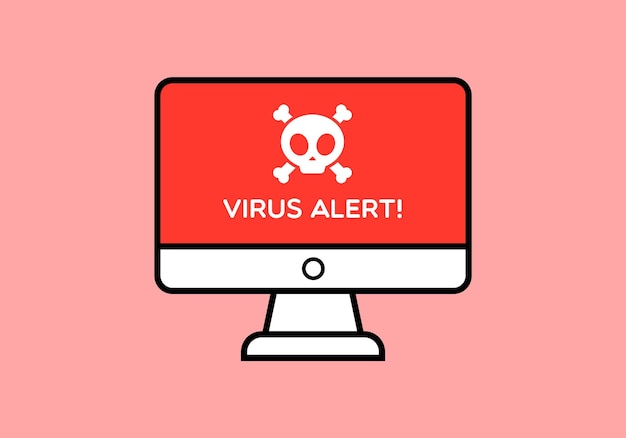 Vector virus alert computer illustration