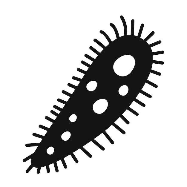 Vettore icona semplice nera del virus isolata su sfondo bianco