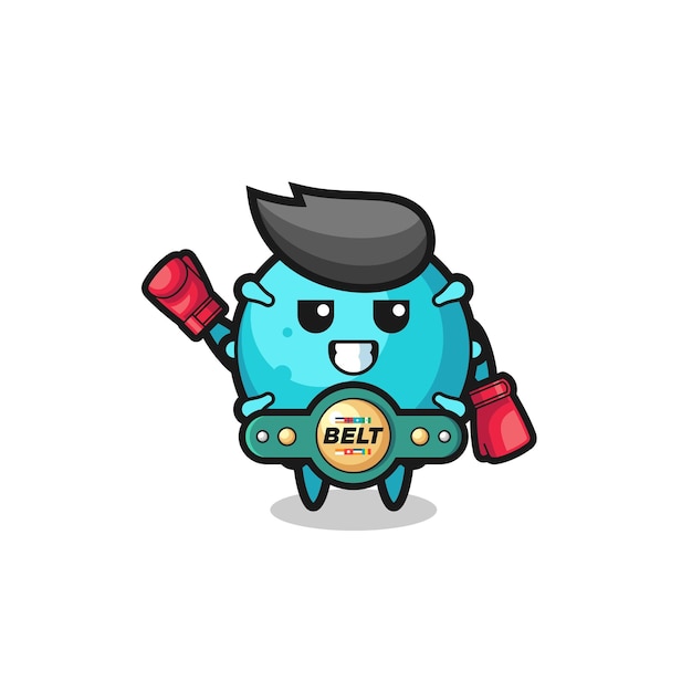 Virus boxer mascot character cute design