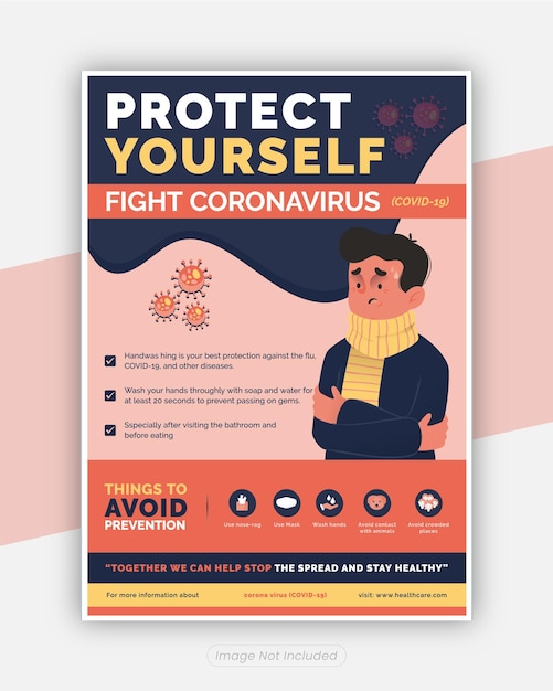 Virus campaign Flyer template design