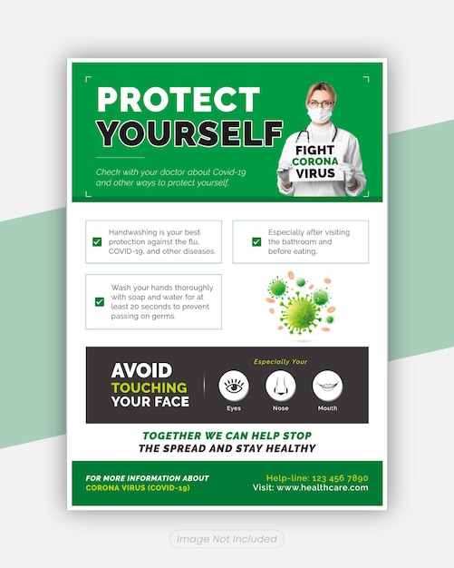 Virus campaign Flyer template design