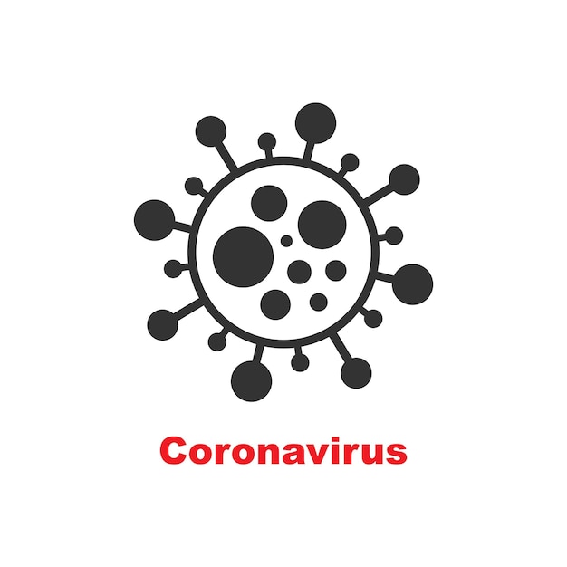 Virus cartoon icoon met minimalistisch inscriptie ontwerp vector bacteriën symbool eenvoudig cel teken