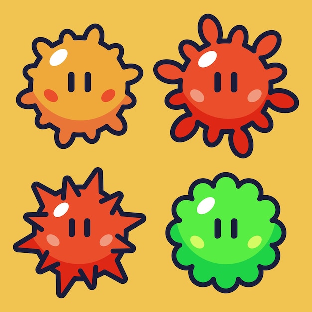 Virus cartoon vector illustratie set 2.