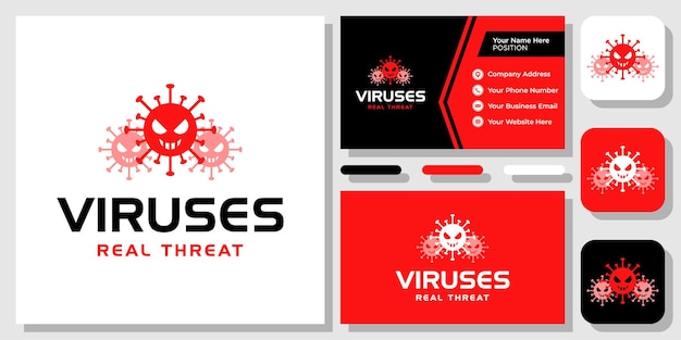 Virus corona infectie pandemie medisch pictogram ziekenhuis modern logo ontwerp met sjabloon voor visitekaartjes