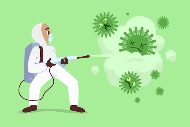Virus desinfectie concept