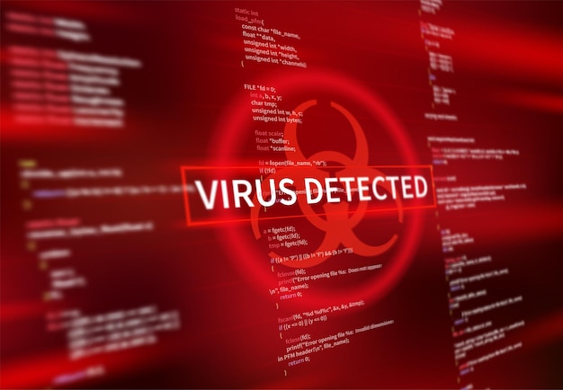 Vector virus detected warning alert message on screen