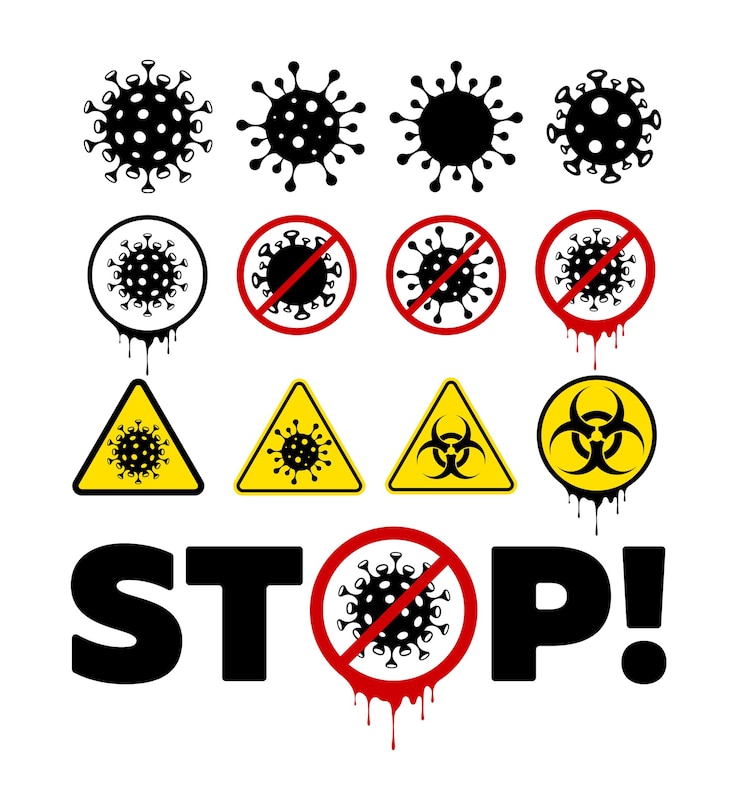 Vector virus flat set