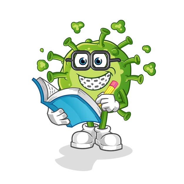 Virus geek cartoon. cartoon mascot