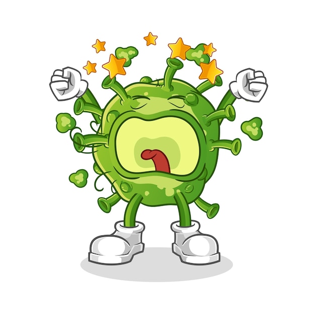 Vector virus geeuw karakter. cartoon mascotte