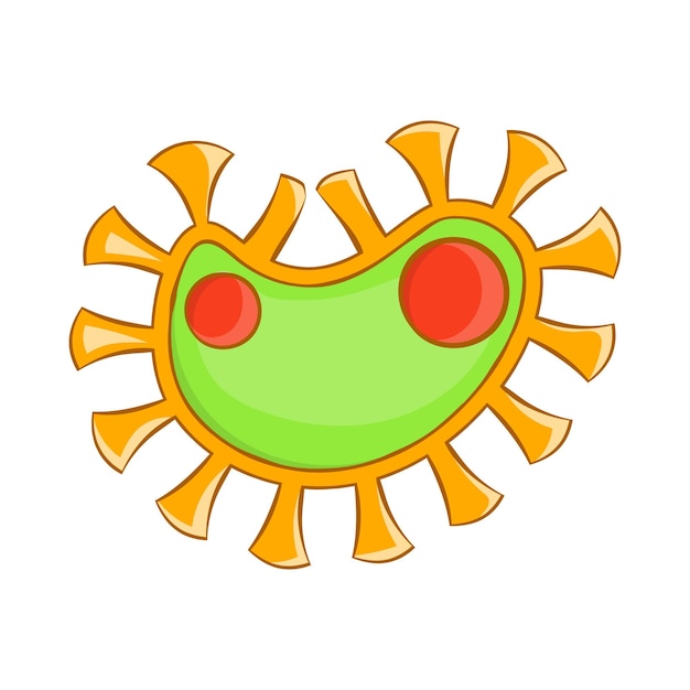 Virus icon in cartoon style on a white background