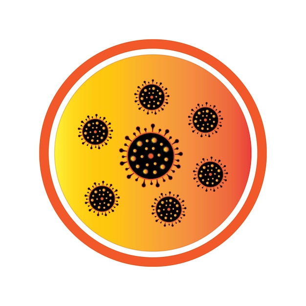 Modello di progettazione vettoriale del logo dell'icona del virus