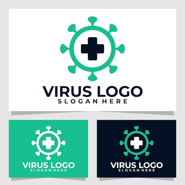 Virus logo vector ontwerpsjabloon