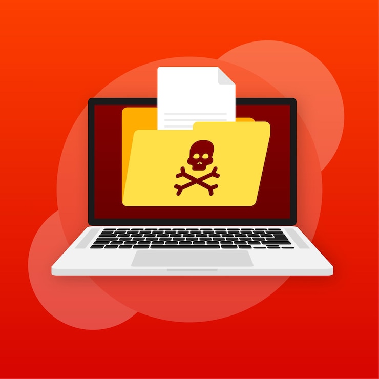 Vector virus loupe searching virus microbe icon cyber secure