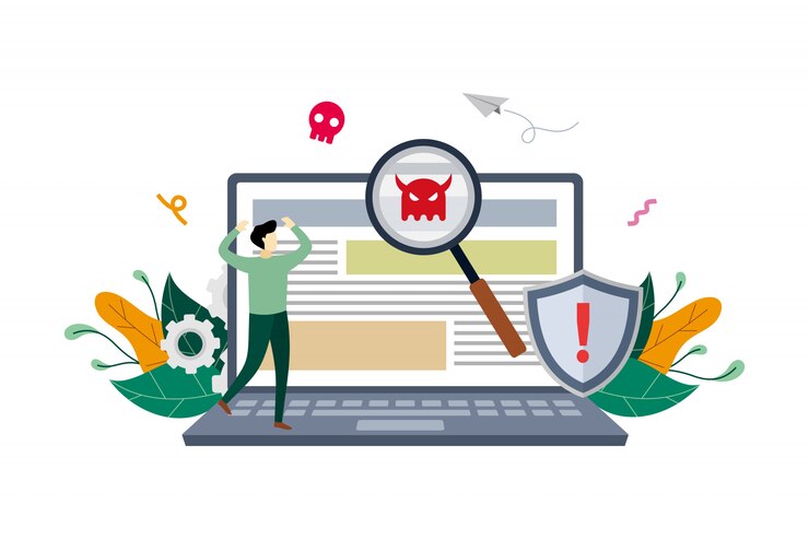 Vector virus malware detected illustration