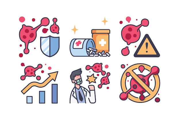 Virus and Medical icon vector