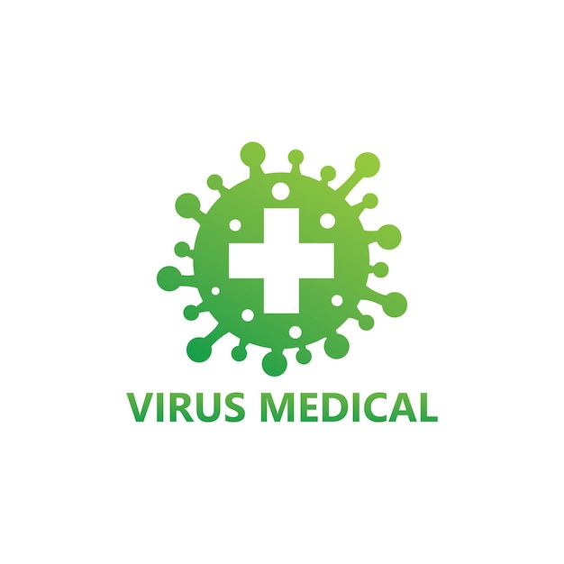 Design del modello di logo medico del virus
