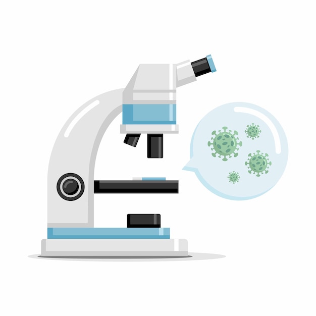 顕微鏡下のウイルスコンセプトデザインコロナウイルスcovid19ベクトル図