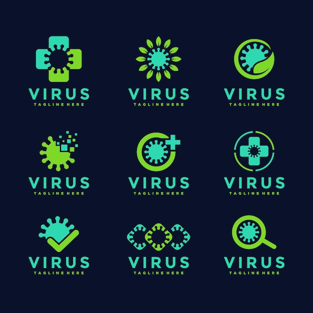 Vector virus nature bundle logo