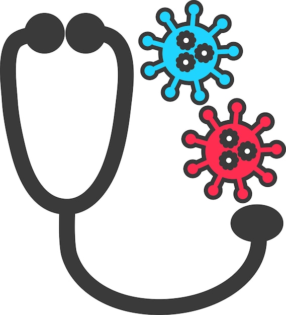 Virus platte pictogram vector hand getrokken