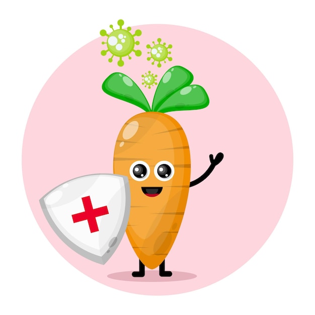 Virus protection carrot cute character