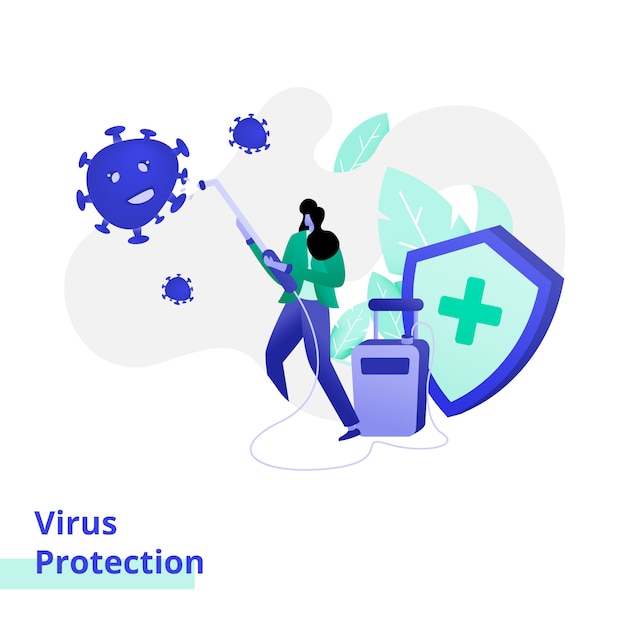 Vector virus protection illustration