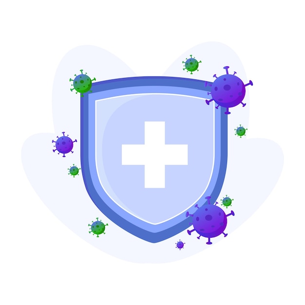 Virus protection logo images illustration design