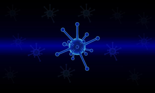 virus protection. virus. blue background.