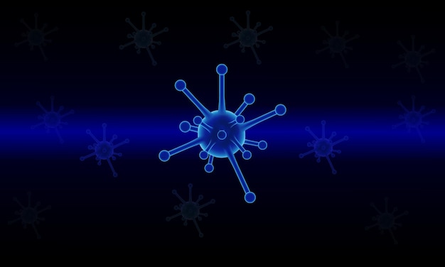 Virus protection. Virus. Blue background.