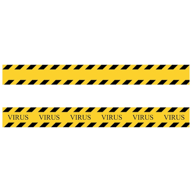 Virus quarantine stripe Yellow and black set stripes Barricade construction tape