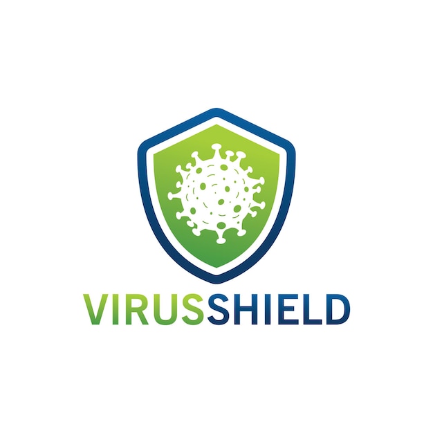 Vector virus shield logo template design