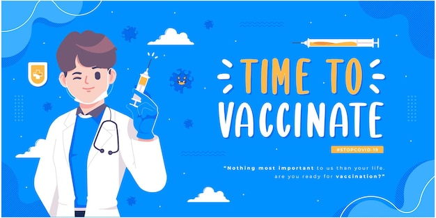 virus vaccination campaign banner design