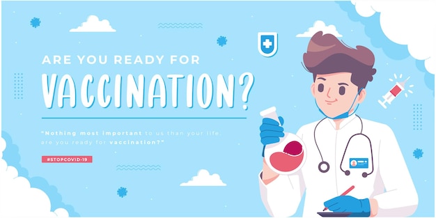 virus vaccination campaign banner template