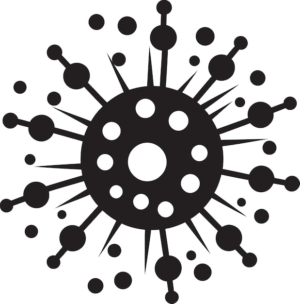 Vector virus whimsy wonder cute vector icon cheerful microbe companion black design