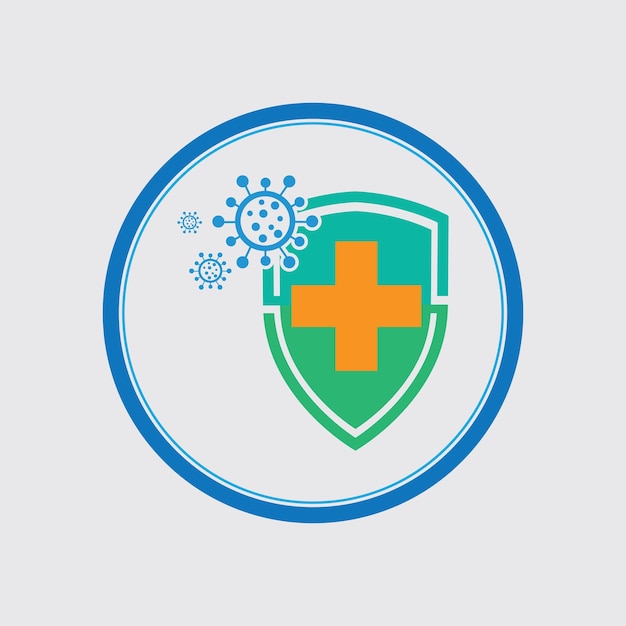 Virusbescherming logo afbeeldingen illustratie ontwerp