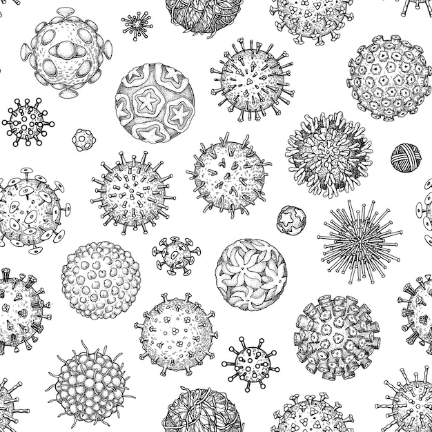 Vector viruses seamless patten