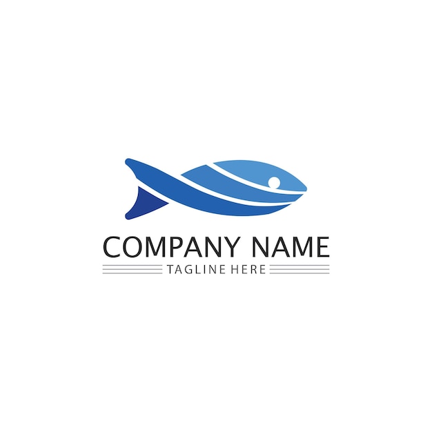 Vis logo en waterdieren pictogrammalplaatje creatief vector symbool