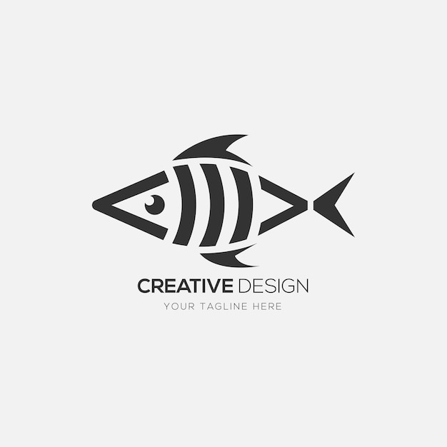 Vis logo ontwerp creatief monogram logo