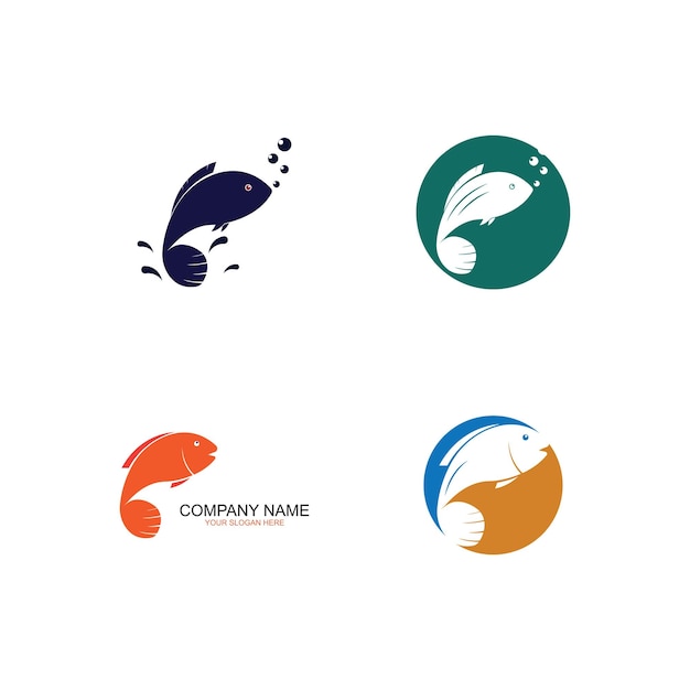 Vis logo sjabloon creatief vector symbool van visclub of online