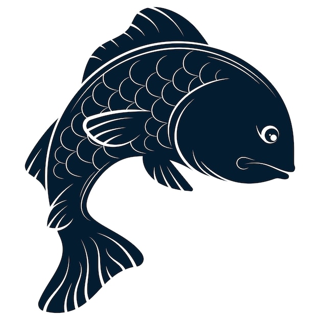 Vis silhouet voor vissen en zeevruchten